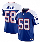 Men & Women & Youth Buffalo Bills #58 Matt Milano Blue White 2023 F.U.S.E. Throwback Vapor Untouchable Limited Football Stitched Jersey,baseball caps,new era cap wholesale,wholesale hats